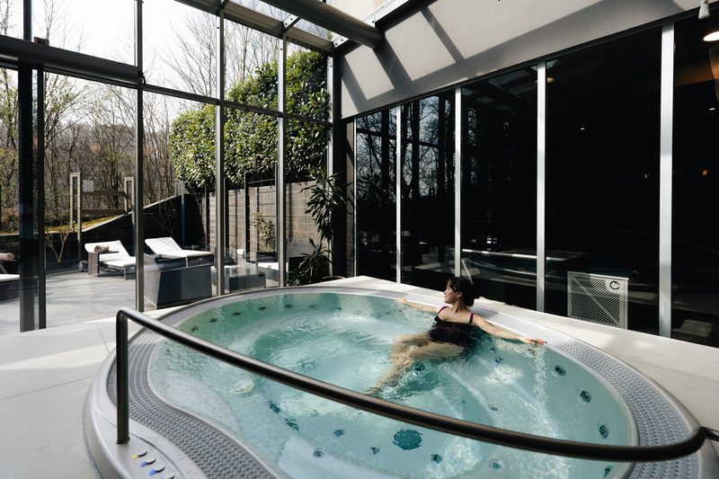 Guest in the spa jacuzzi